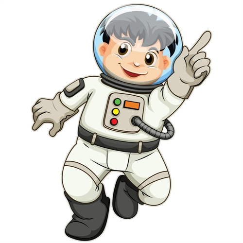 Space Explorers Theme Astronaut Boy Transparent Sticker
